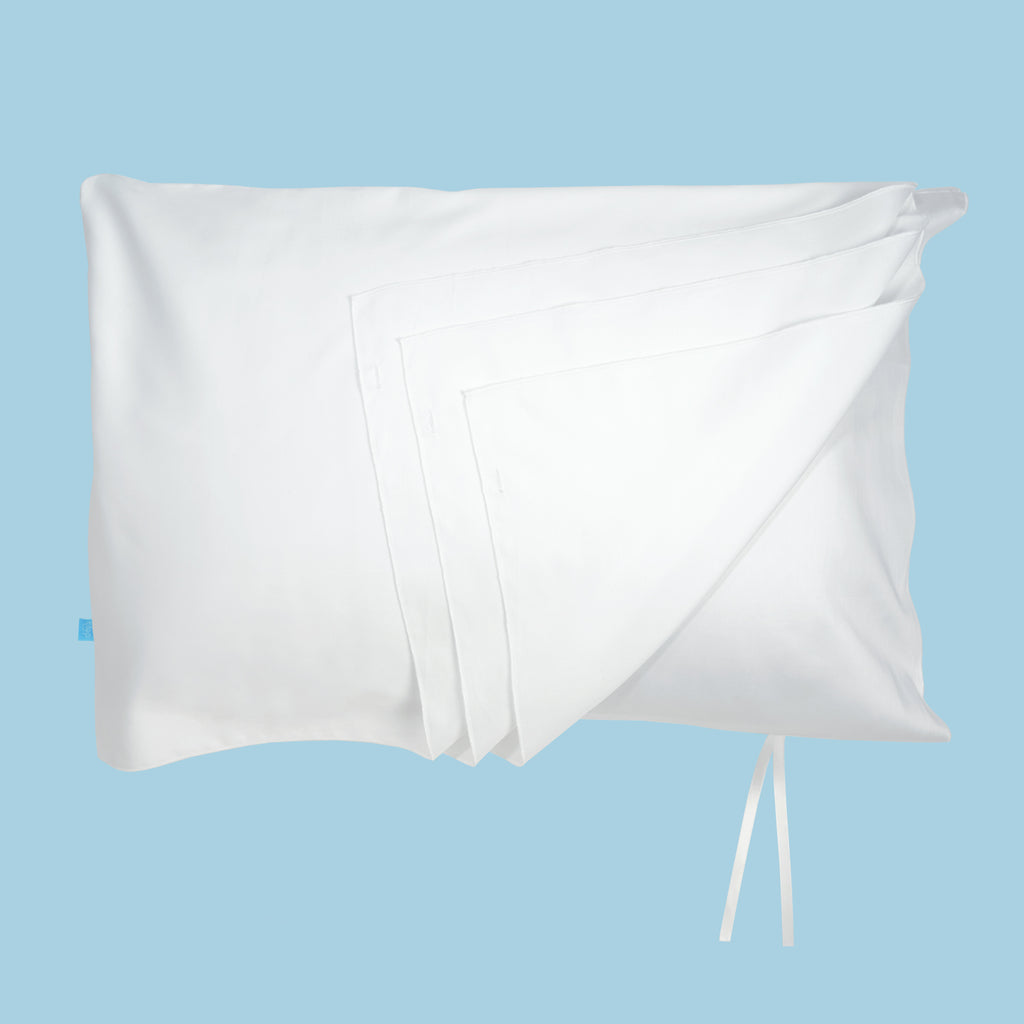 deja acne pillowcase for clear skin - flat lay image of pillowcase with pages folded